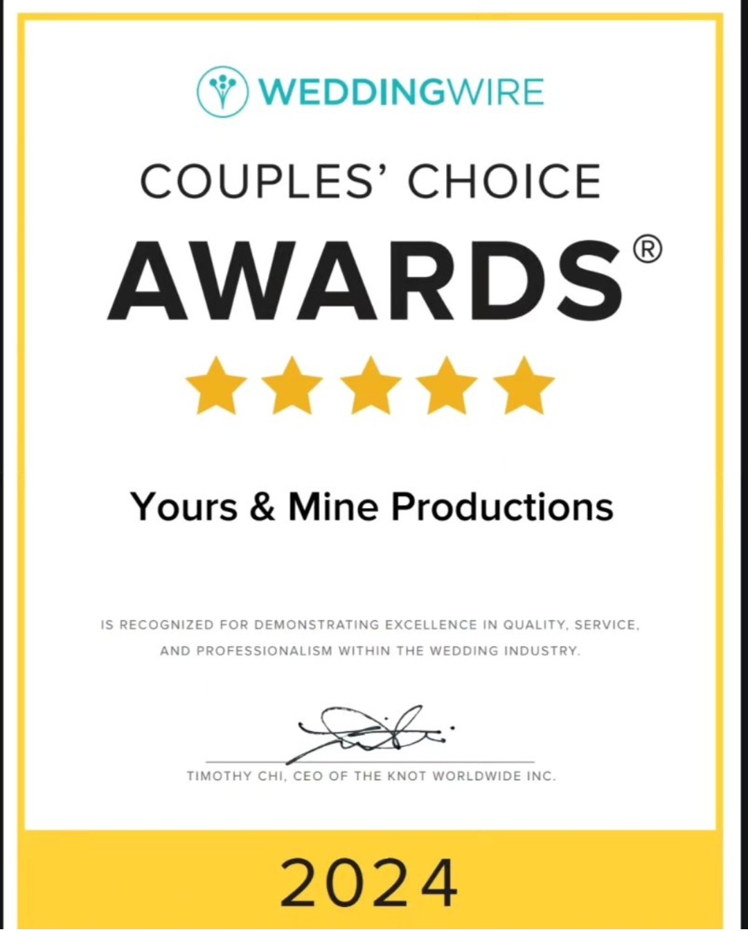 WeddingWire Couples' Choice Awards 2024
